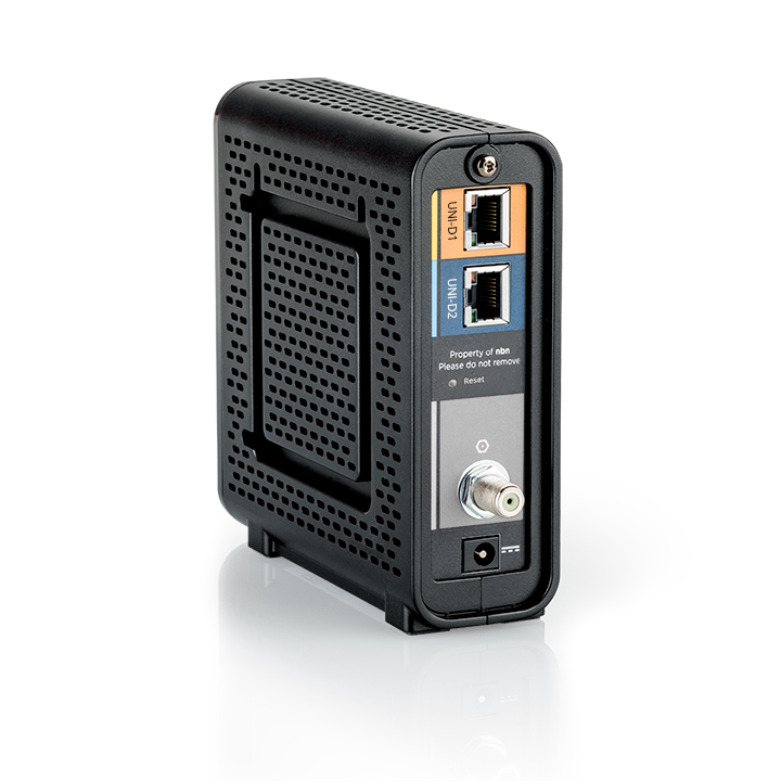 Back of the black nbn™ connection box for nbn™ HFC